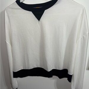 Striped Black and White Long Sleeve Top